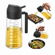 Pulverizador de azeite de oliva de vidro de 470 ml para cozinhar