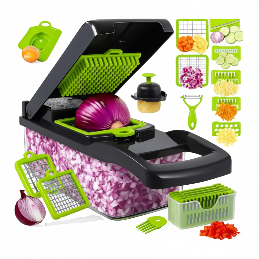 Cortador de Legumes Profissional com Recipiente 14 em 1