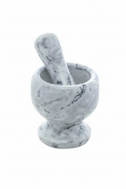 Pilão de Mármore com Socador Cinza 11cm x 11cm